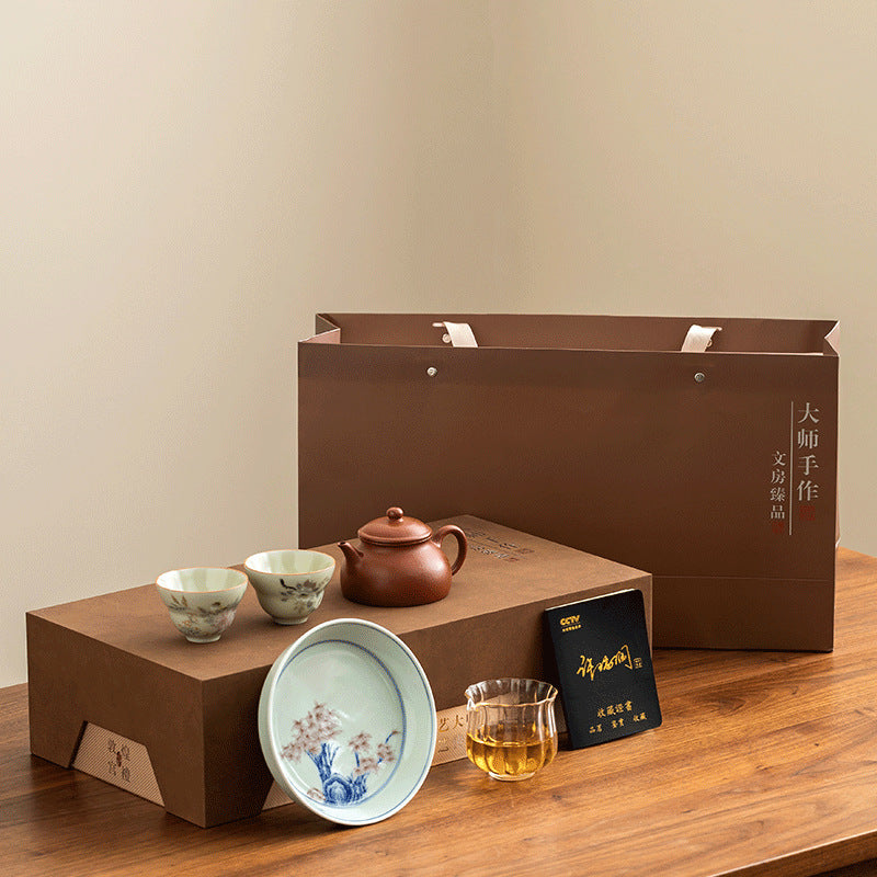 Handmade purple clay teapot set kung fu tea set teapot tea cup