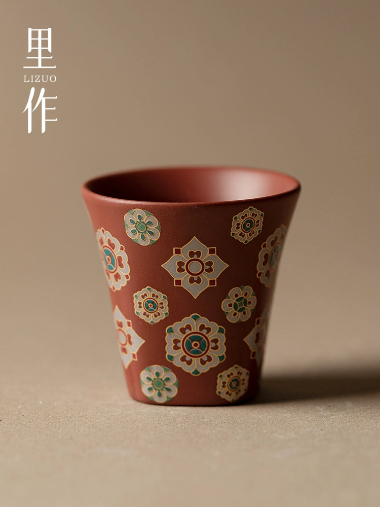 Raw ore red clay purple sand master cup kungfu tea set single tea cup household living room tea table tea cup