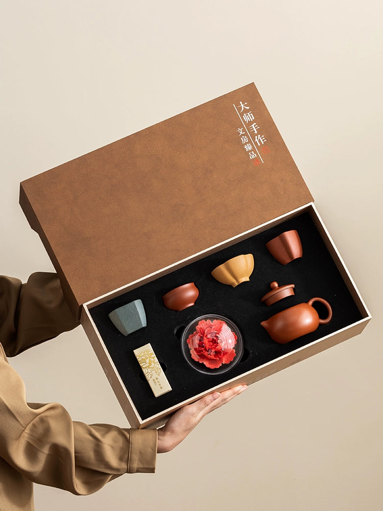 National color incense blessing set tea set | A pot of four glasses × aromatherapy essential oils