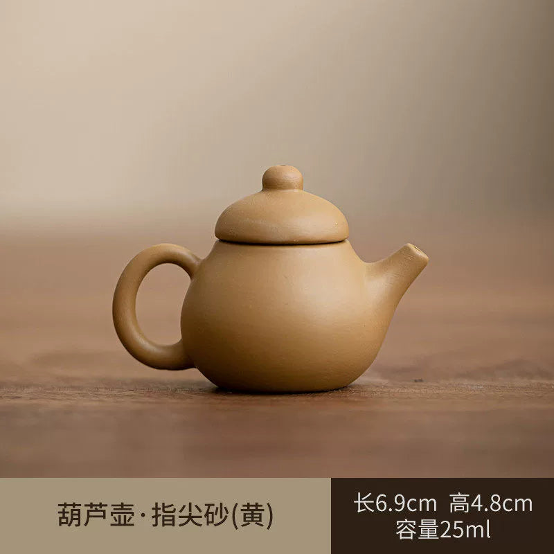 Mini purple clay pot handle pot finger pot kung fu tea set