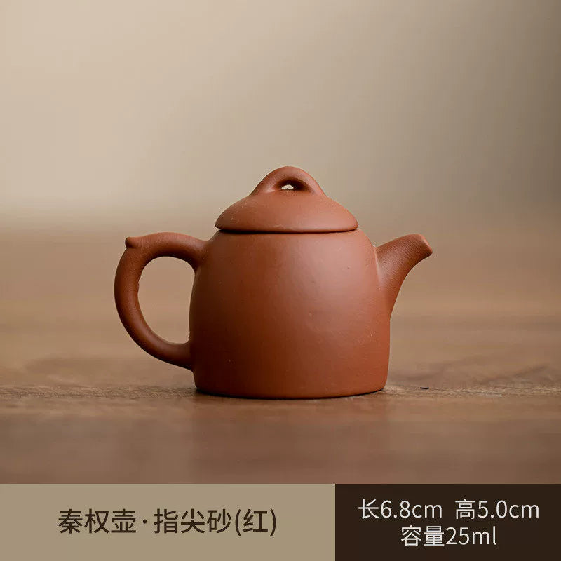 Mini purple clay pot handle pot finger pot kung fu tea set