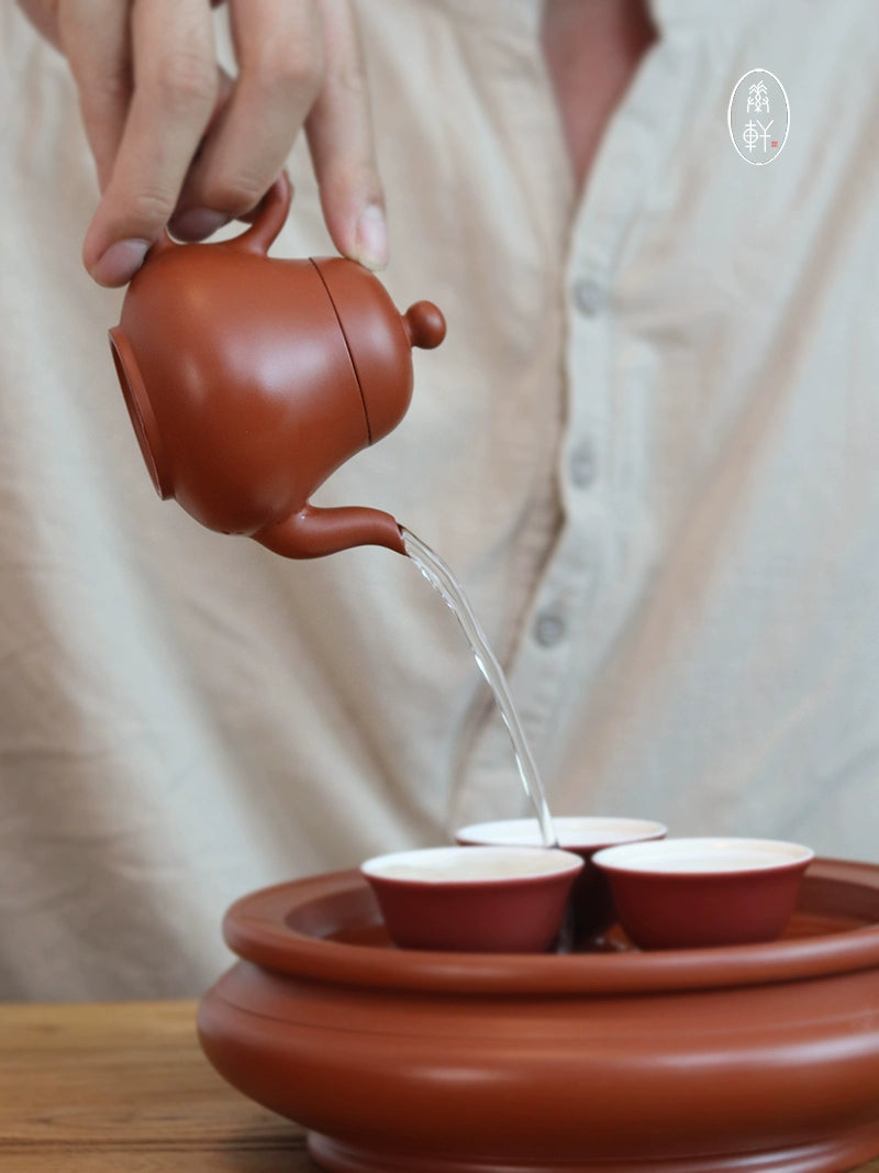 Small pear pot, pear-style pot, Chaoshan Kung Fu teapot, single pot, small Kung Fu tea set, tea Mengchen, Yixing purple sand teapot