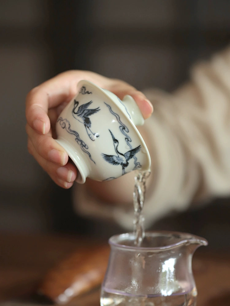 Hand-painted blue and white porcelain small-capacity ceramic tea bowl