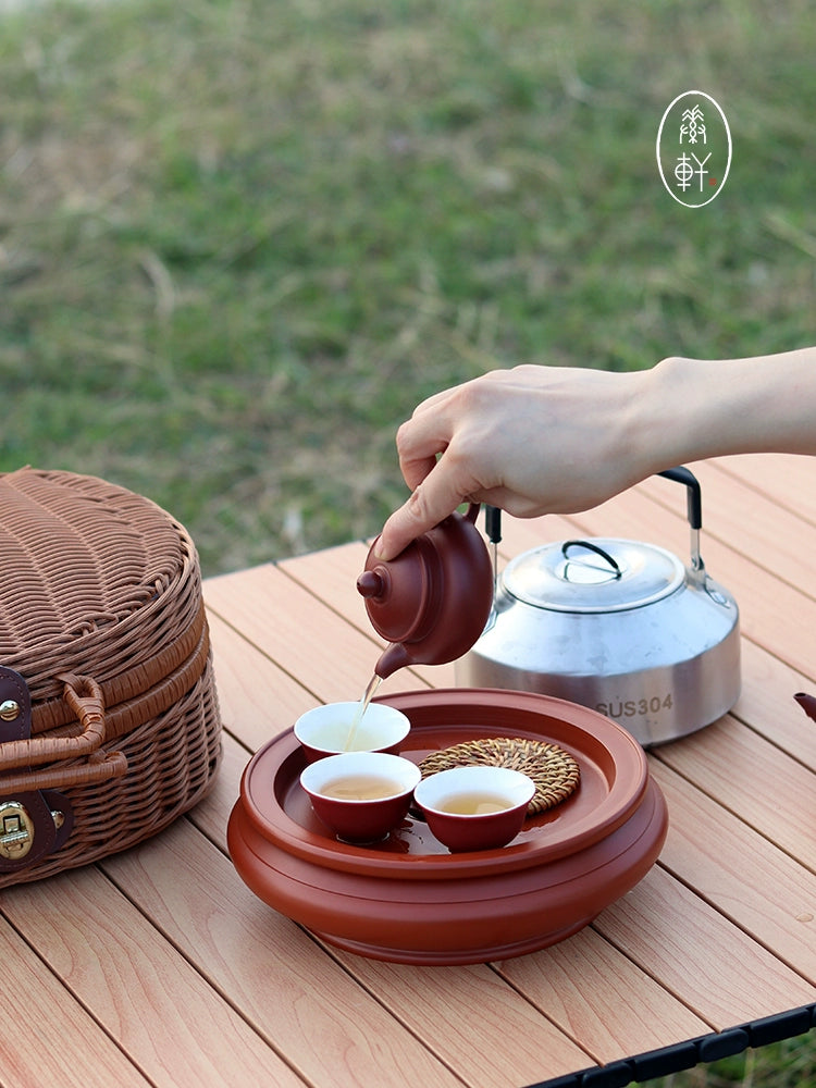 High-end Chaozhou Kung Fu Tea Set Gift Box Set Camping Portable Outdoor Travel Small Tea Tray Tea Cup Teapot Storage Bag