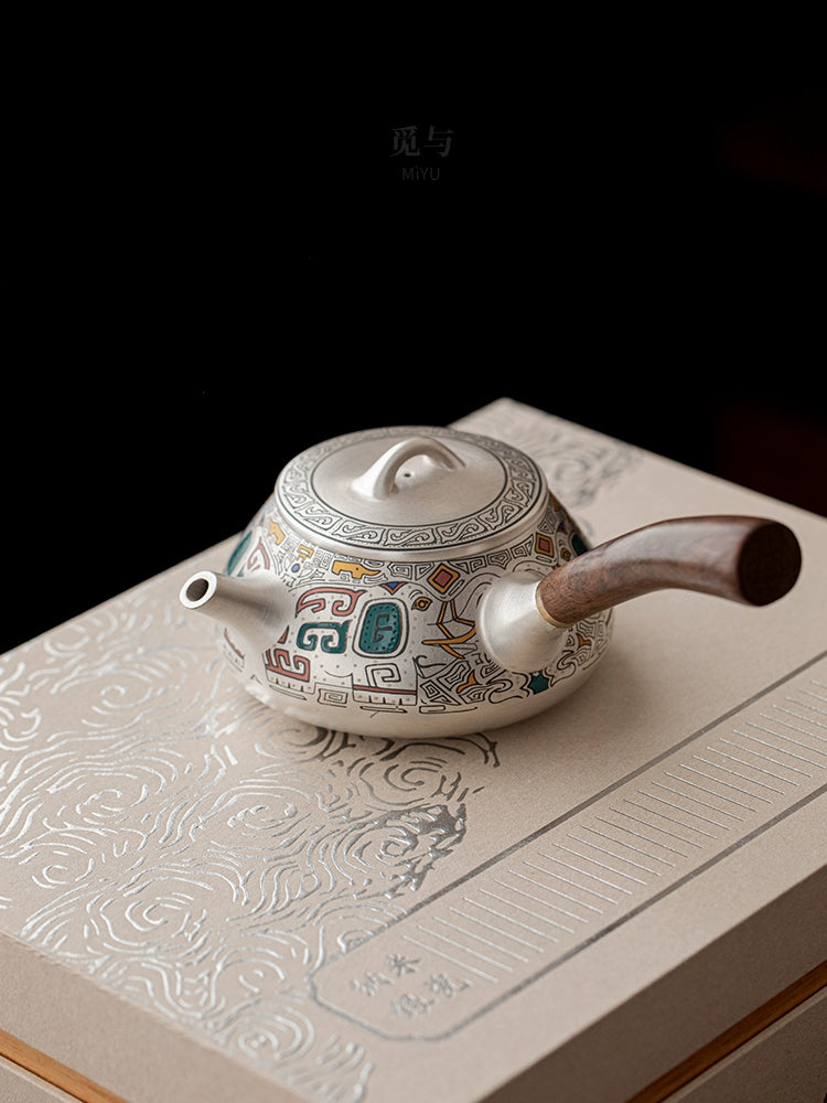 Find and silver tea set kung fu teapot a pot of four cups