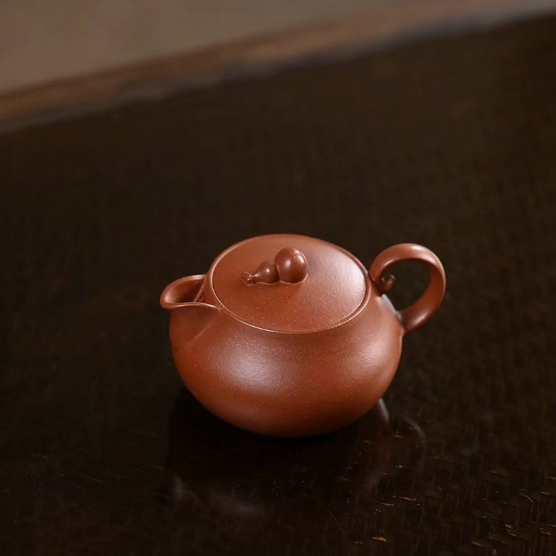 Purple sand pot set 1 pot, 2 cups, 1 tea bin business leather bag