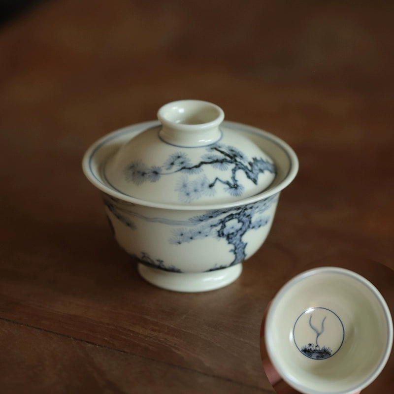 Hand-painted blue and white porcelain small-capacity ceramic tea bowl