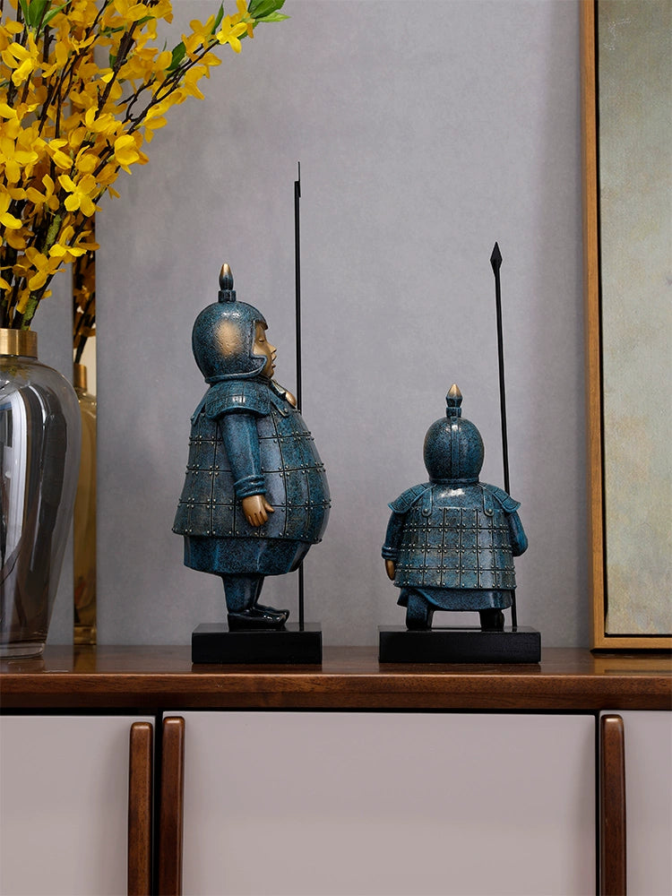 Fat terracotta warriors decoration office TV wine cabinet Wenchuang Xi'an souvenir living room porch crafts