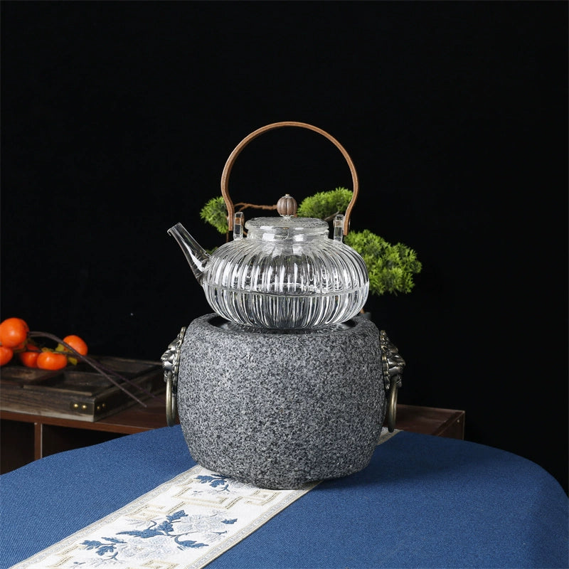 Hand-Carved Stone Mortar Electric Ceramic Stove – Dual-Purpose Outdoor & Home Model