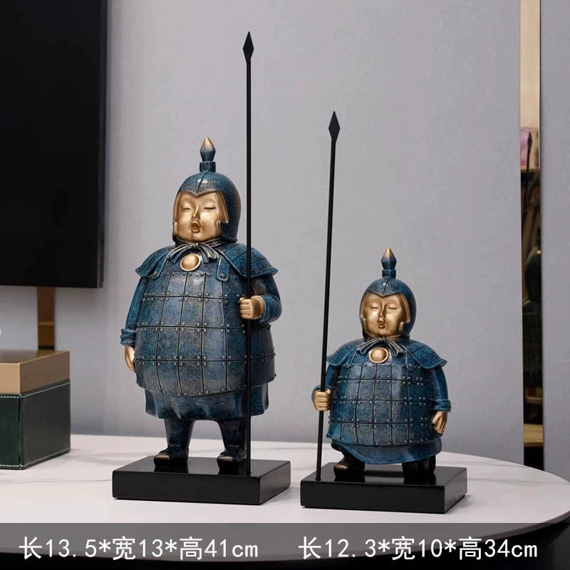 Fat terracotta warriors decoration office TV wine cabinet Wenchuang Xi'an souvenir living room porch crafts