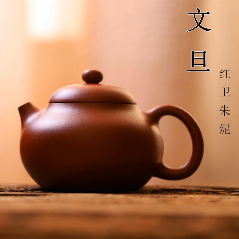Handmade teapot made of rare raw ore red mud