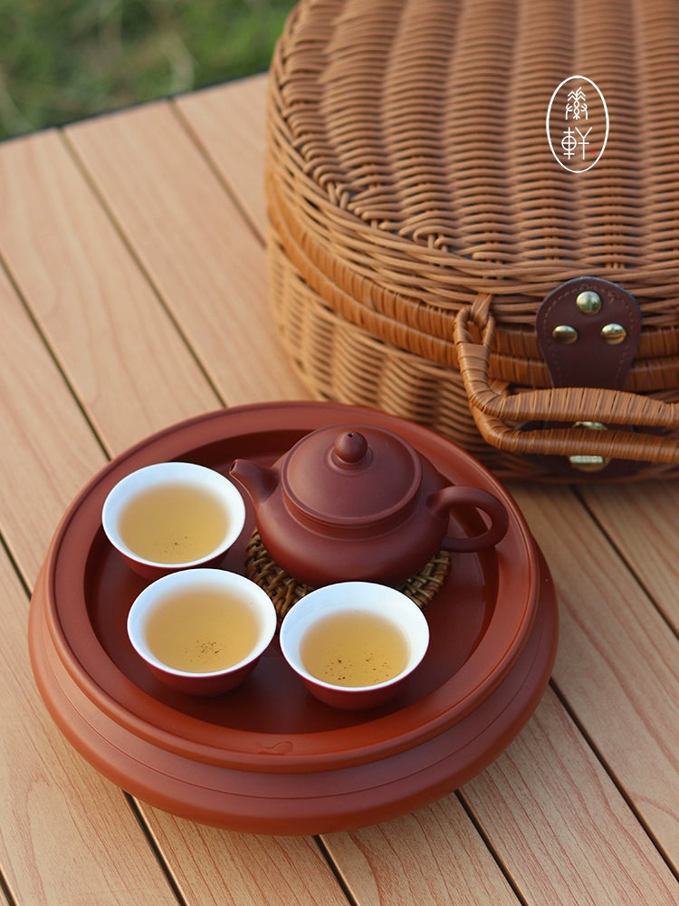 High-end Chaozhou Kung Fu Tea Set Gift Box Set Camping Portable Outdoor Travel Small Tea Tray Tea Cup Teapot Storage Bag