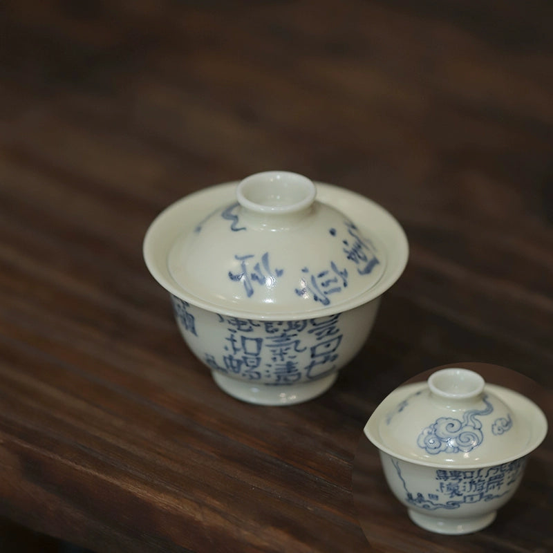 Hand-painted blue and white porcelain small-capacity ceramic tea bowl