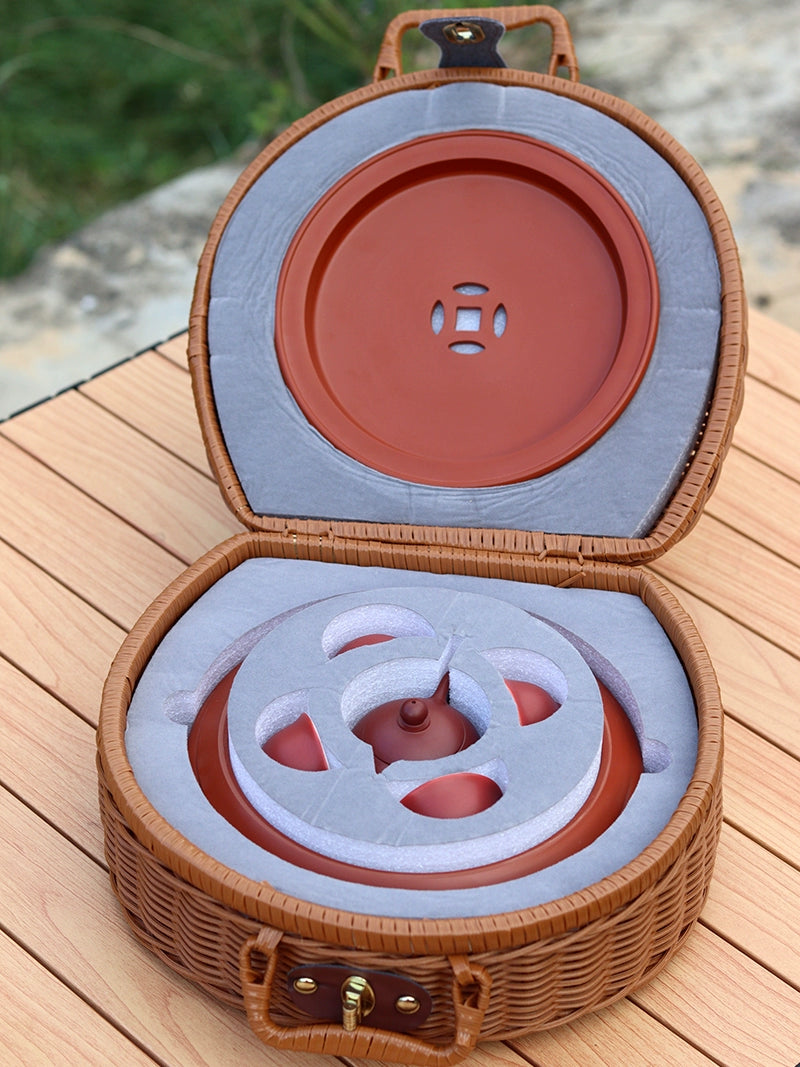 High-end Chaozhou Kung Fu Tea Set Gift Box Set Camping Portable Outdoor Travel Small Tea Tray Tea Cup Teapot Storage Bag