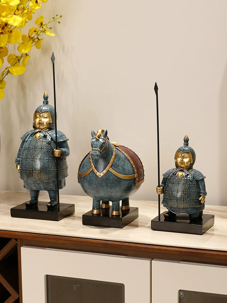Fat terracotta warriors decoration office TV wine cabinet Wenchuang Xi'an souvenir living room porch crafts