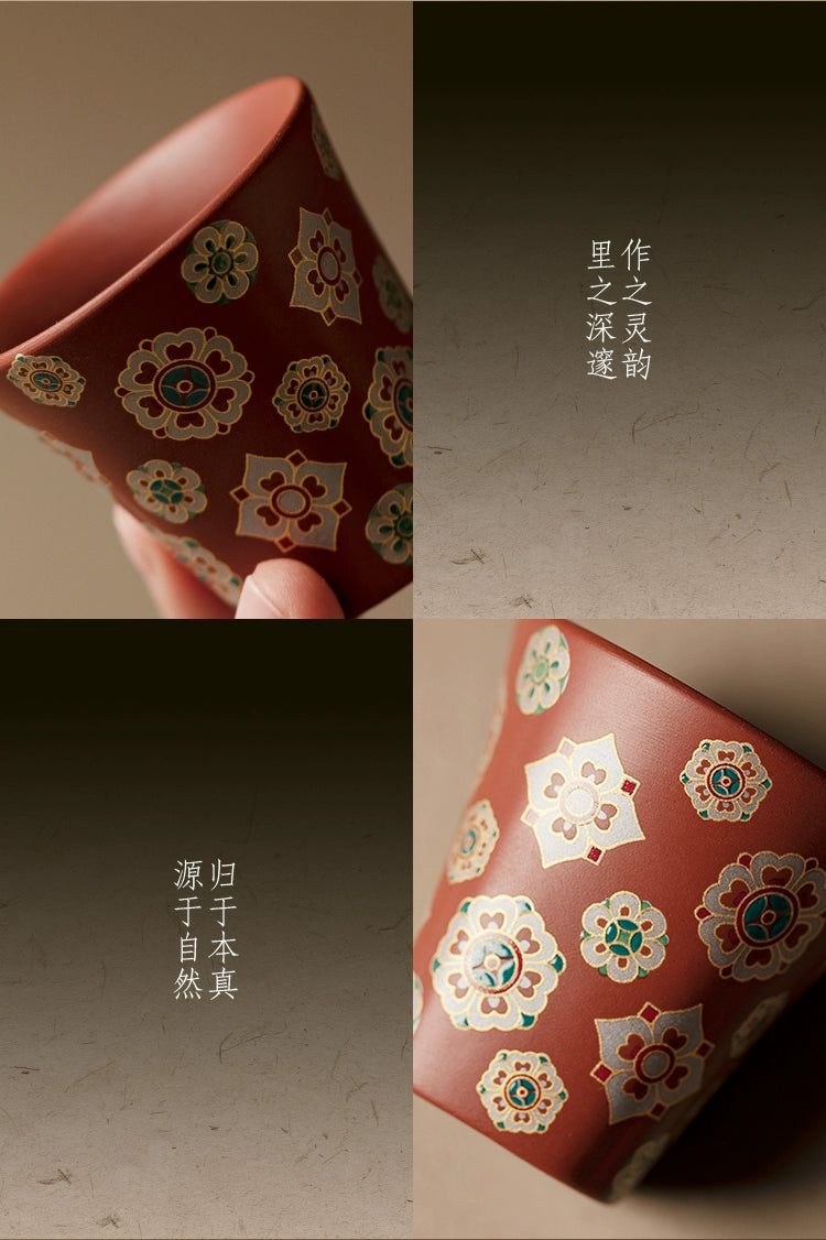 Raw ore red clay purple sand master cup kungfu tea set single tea cup household living room tea table tea cup