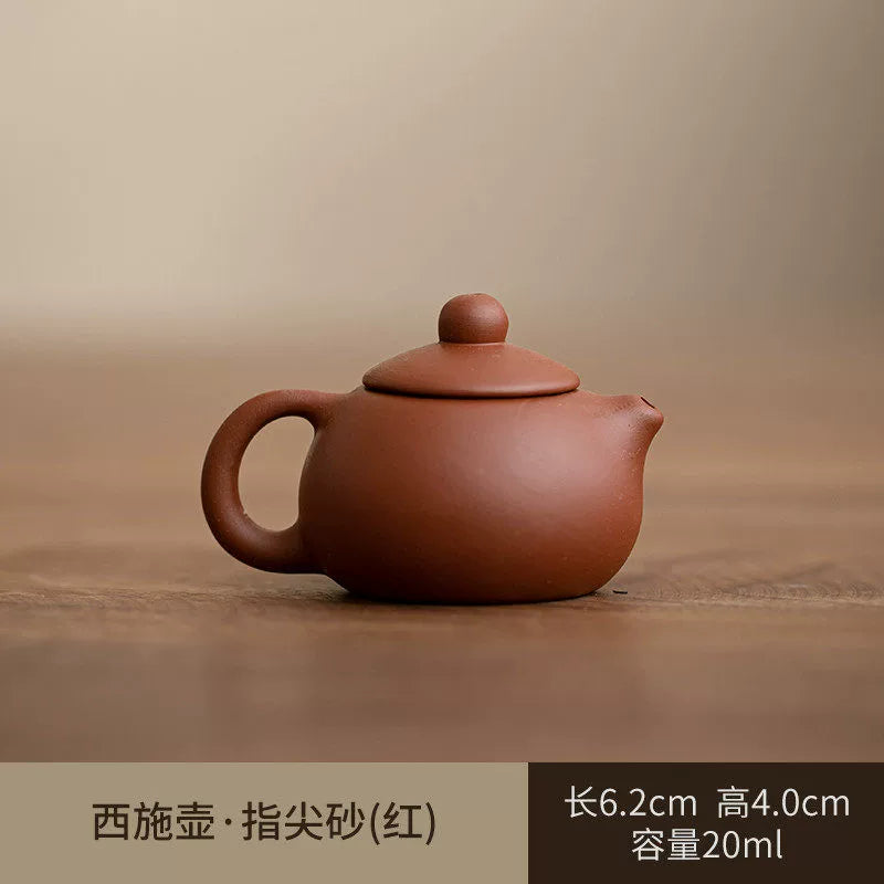 Mini purple clay pot handle pot finger pot kung fu tea set