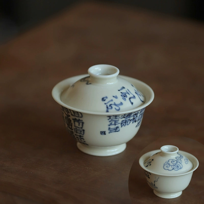 Hand-painted blue and white porcelain small-capacity ceramic tea bowl