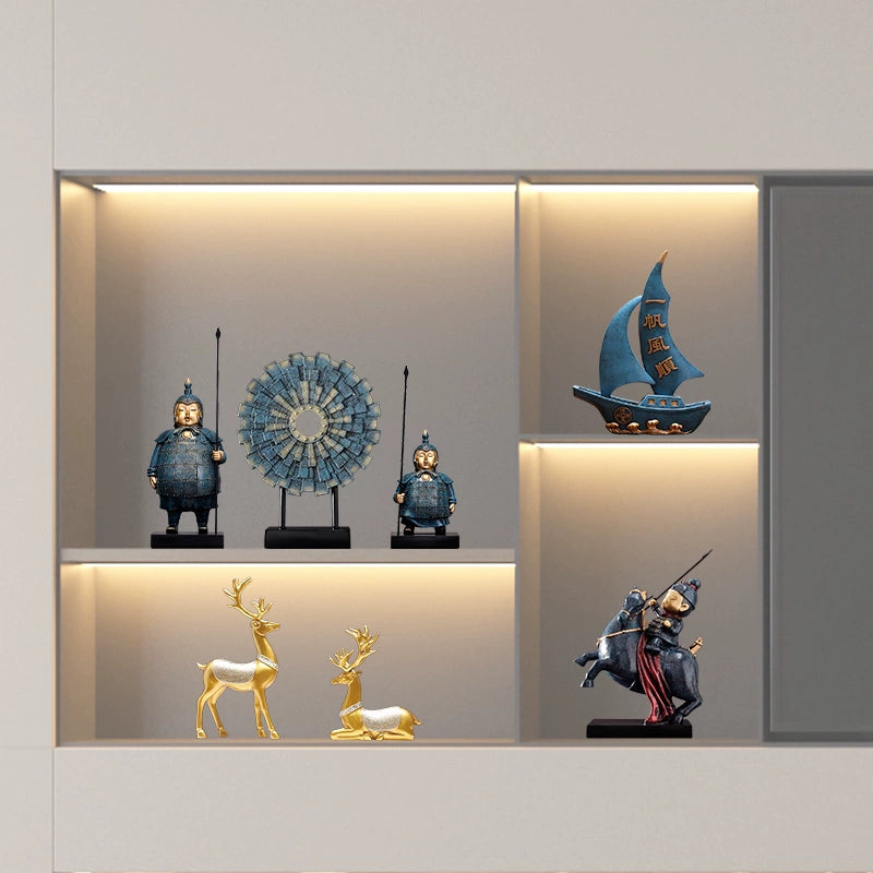 Fat terracotta warriors decoration office TV wine cabinet Wenchuang Xi'an souvenir living room porch crafts