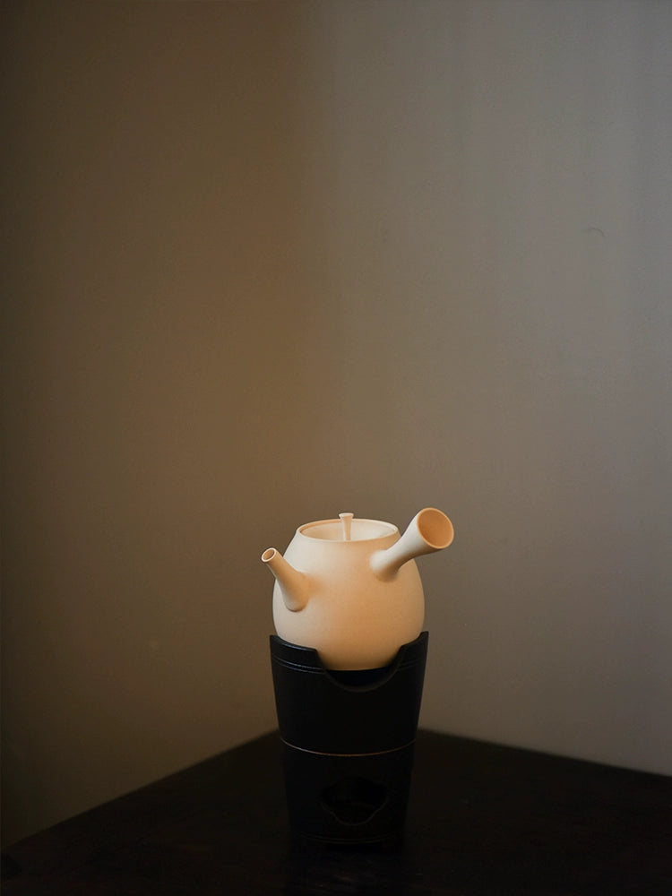 Small side handle pot white pottery teapot electric pottery stove boiling water shell