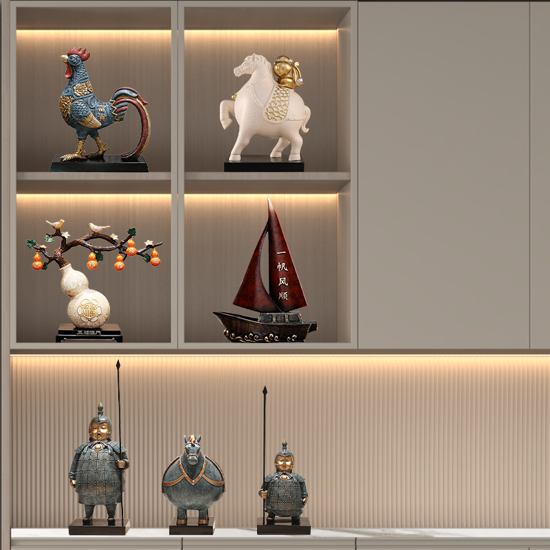 Fat terracotta warriors decoration office TV wine cabinet Wenchuang Xi'an souvenir living room porch crafts