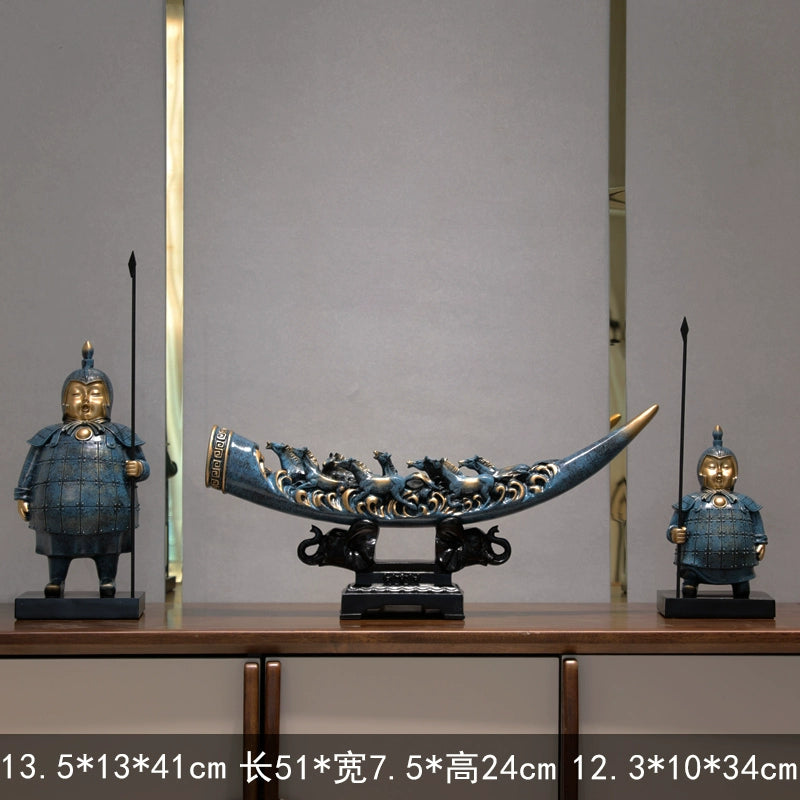 Fat terracotta warriors decoration office TV wine cabinet Wenchuang Xi'an souvenir living room porch crafts