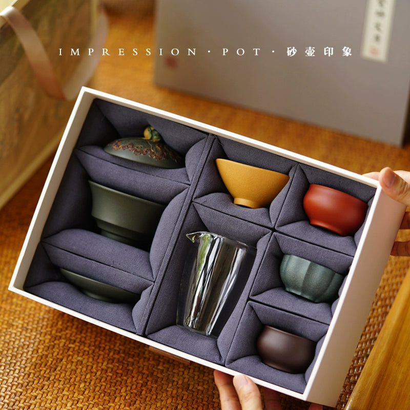 Yixing purple clay pot plum blossom snow Qiao/rain-listening cover bowl gift set mud 160cc/180cc