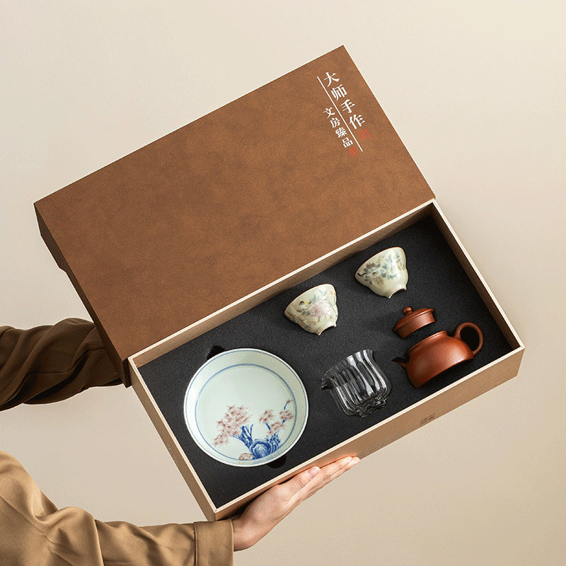 Handmade purple clay teapot set kung fu tea set teapot tea cup