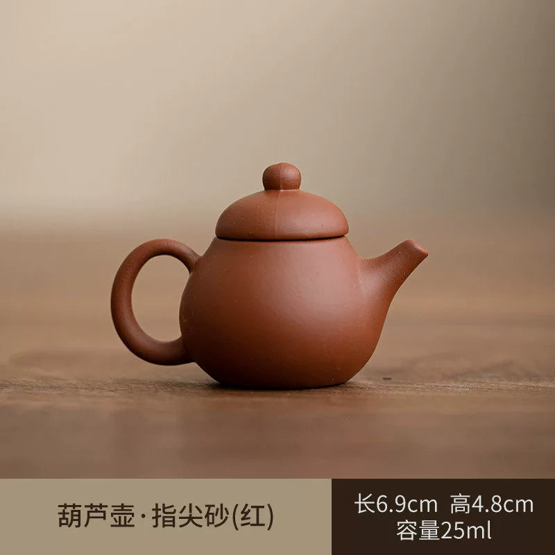 Mini purple clay pot handle pot finger pot kung fu tea set