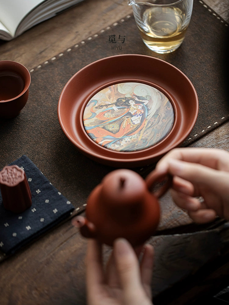 A pot of purple clay and red mud, two cups of kung fu tea set