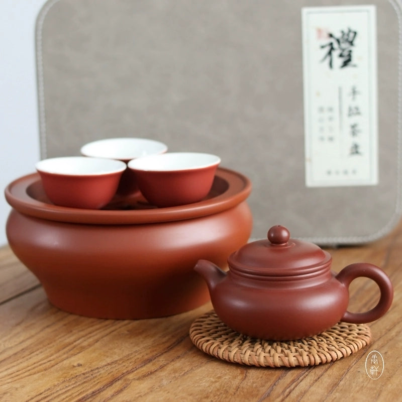 High-end Chaozhou Kung Fu Tea Set Gift Box Set Camping Portable Outdoor Travel Small Tea Tray Tea Cup Teapot Storage Bag