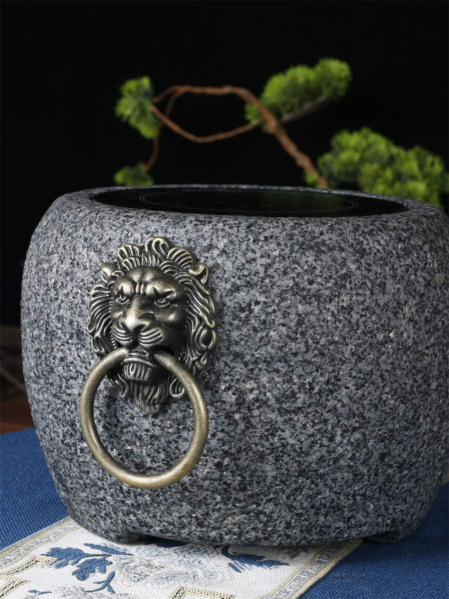 Hand-Carved Stone Mortar Electric Ceramic Stove – Dual-Purpose Outdoor & Home Model