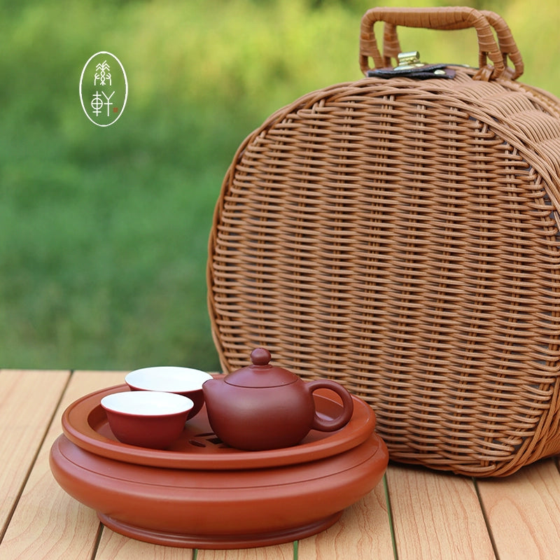 High-end Chaozhou Kung Fu Tea Set Gift Box Set Camping Portable Outdoor Travel Small Tea Tray Tea Cup Teapot Storage Bag