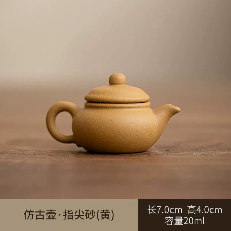 Mini purple clay pot handle pot finger pot kung fu tea set