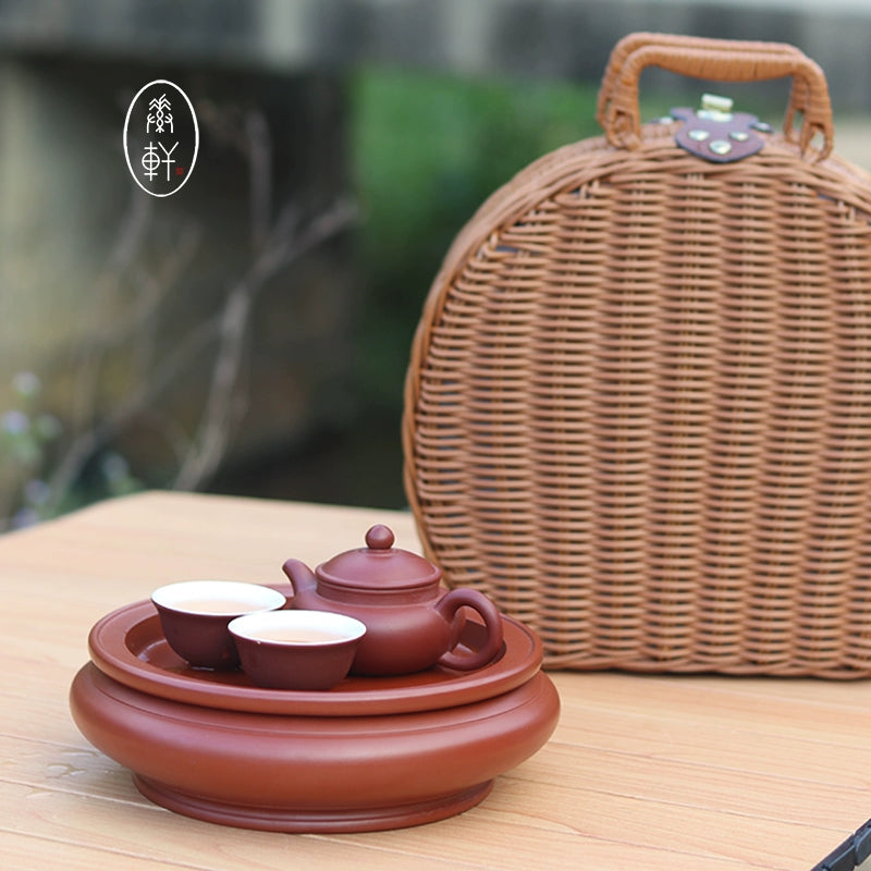 High-end Chaozhou Kung Fu Tea Set Gift Box Set Camping Portable Outdoor Travel Small Tea Tray Tea Cup Teapot Storage Bag