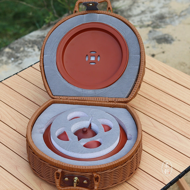 High-end Chaozhou Kung Fu Tea Set Gift Box Set Camping Portable Outdoor Travel Small Tea Tray Tea Cup Teapot Storage Bag