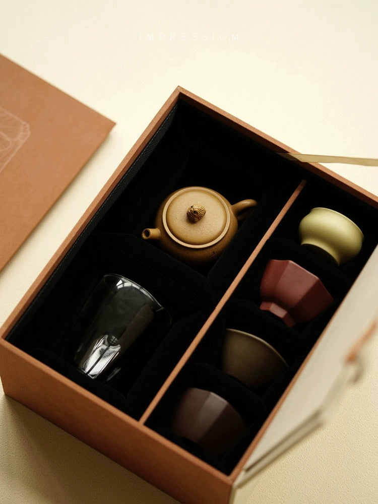 A pot of four cups a fair gift set Xi Shi/Joy/Column Foundation/Han Wa 170-220cc