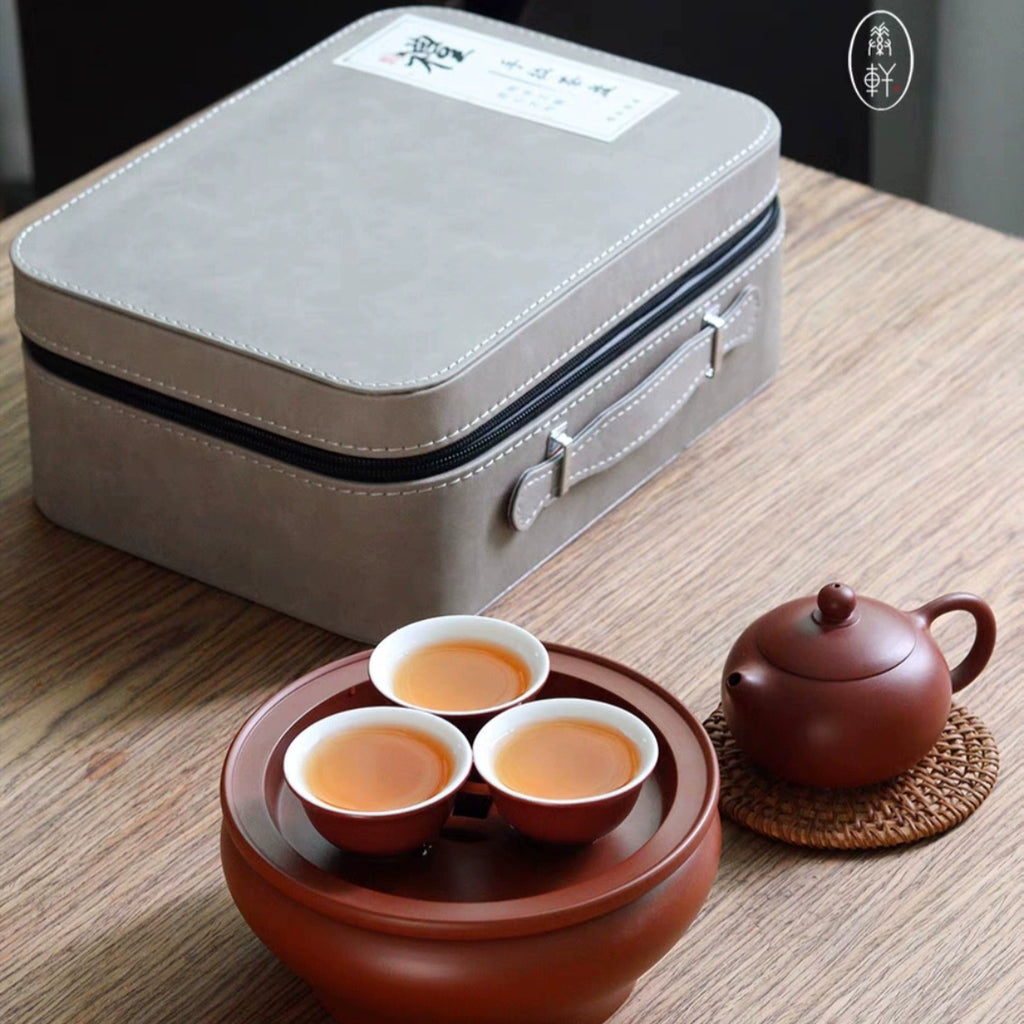 High-end Chaozhou Kung Fu Tea Set Gift Box Set Camping Portable Outdoor Travel Small Tea Tray Tea Cup Teapot Storage Bag