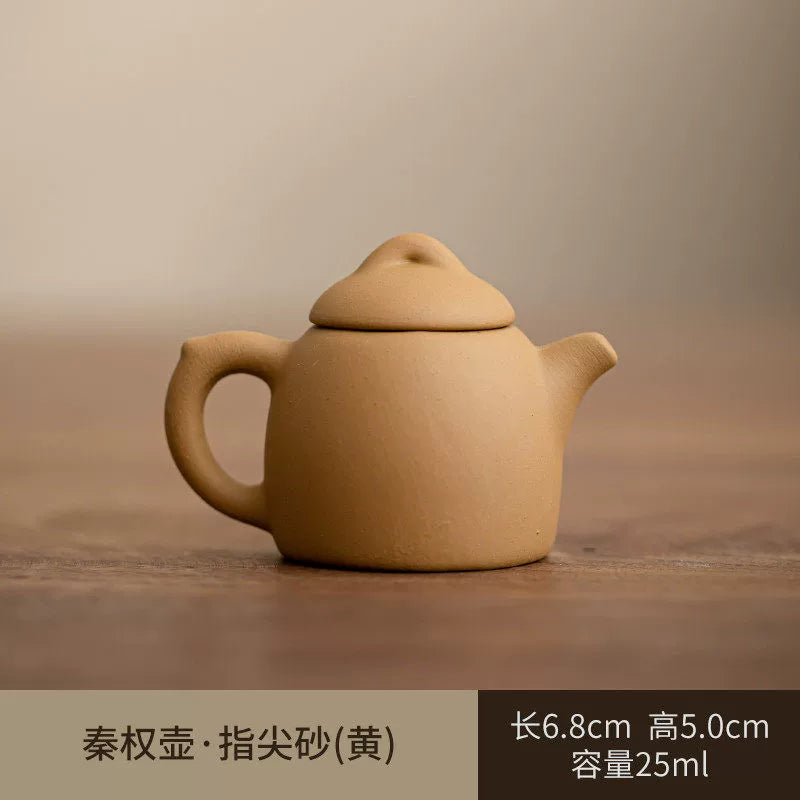 Mini purple clay pot handle pot finger pot kung fu tea set