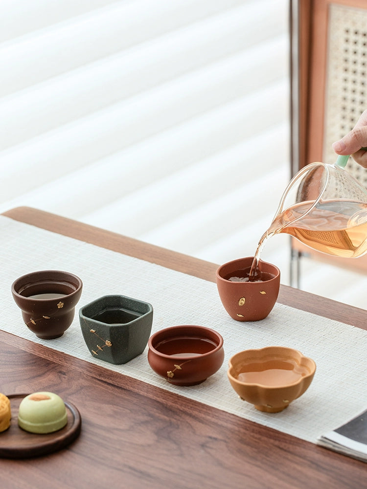 Purple sand curium nail Wufu teacup set | High-end cultural and creative tea set × Owner's cup tea cup gift box