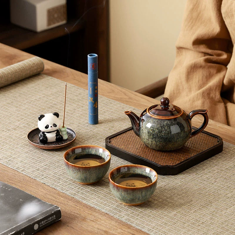 Panda Wenchuang Tea Set Gift Box with Hand Gift