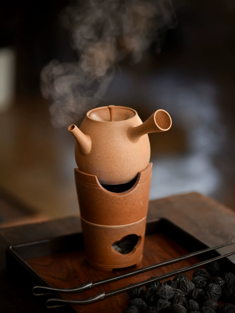 Small side handle pot white pottery teapot electric pottery stove boiling water shell