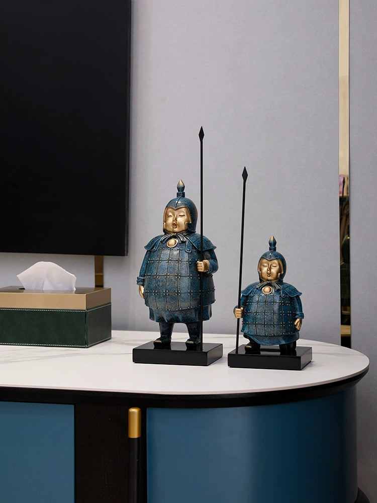 Fat terracotta warriors decoration office TV wine cabinet Wenchuang Xi'an souvenir living room porch crafts