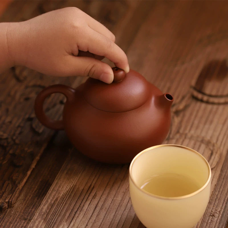 Handmade teapot made of rare raw ore red mud