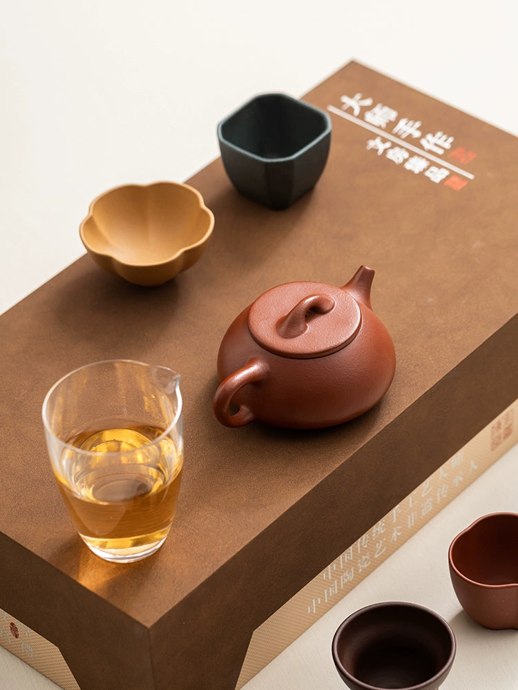 Purple sand fu ware set tea set| Raw ore red clay high-end tea set × high-end gift tea set