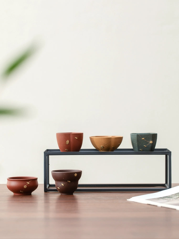 Purple sand curium nail Wufu teacup set | High-end cultural and creative tea set × Owner's cup tea cup gift box