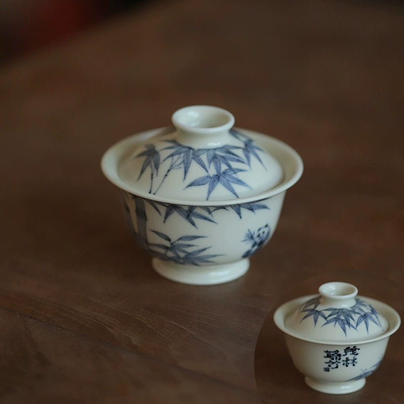 Hand-painted blue and white porcelain small-capacity ceramic tea bowl