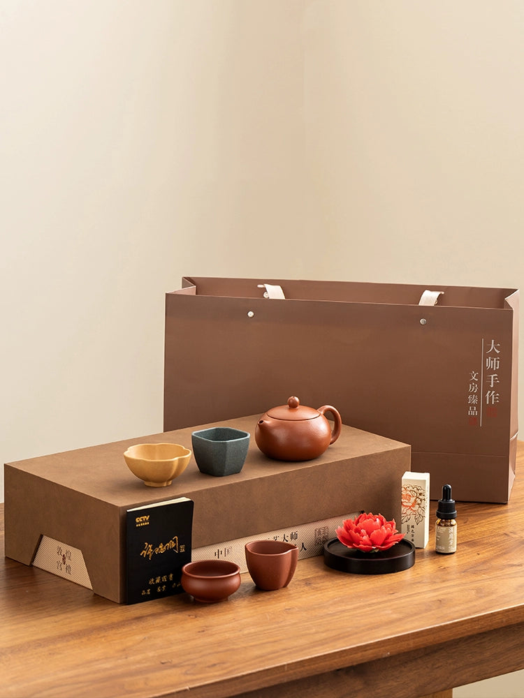 National color incense blessing set tea set | A pot of four glasses × aromatherapy essential oils