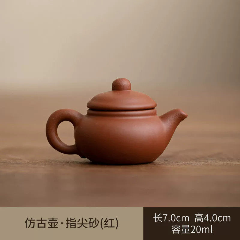 Mini purple clay pot handle pot finger pot kung fu tea set