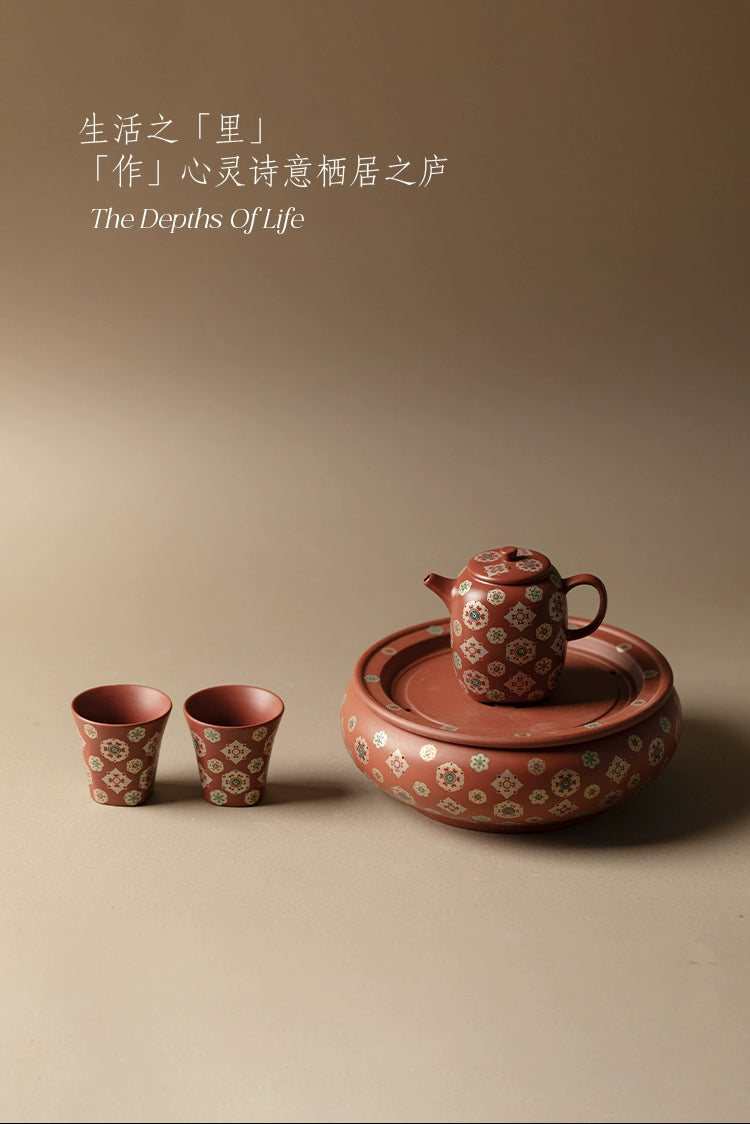 Raw ore red clay purple sand master cup kungfu tea set single tea cup household living room tea table tea cup